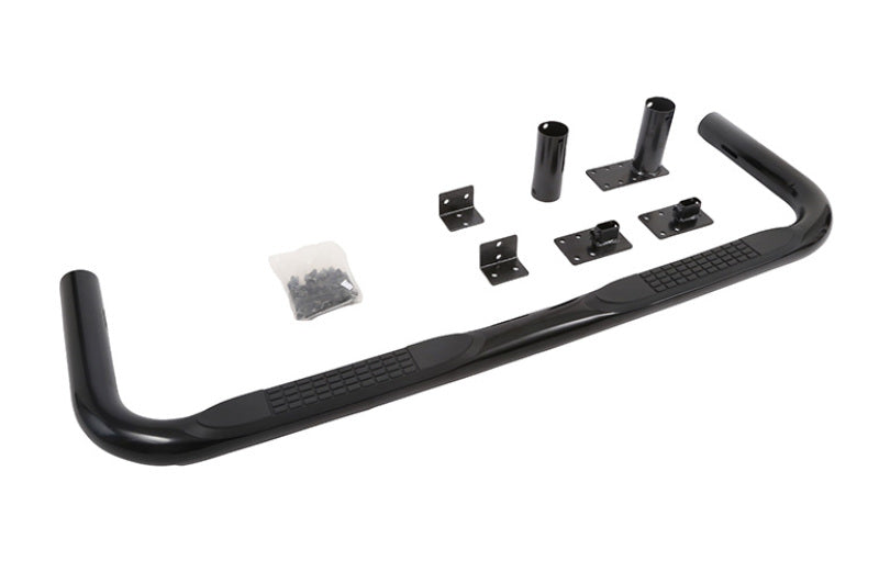 Dee Zee Universal Tubes - 3In Round Universal - Black Steel ExtCab