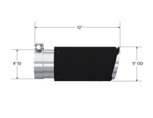 画像をギャラリービューアに読み込む, MBRP Universal Carbon Fiber Tip 4in ID/5in OD/12in L Dual Wall Angle Cut