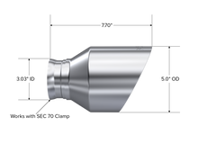 画像をギャラリービューアに読み込む, MBRP 15-23 Dodge Charger 5.7L/6.2L/6.4L T304 3in ID / 5in OD Out / 8in Length Angle Cut SS Tip