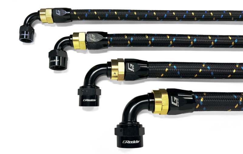 GReddy AN16 STRAIGHT HOSE END BLACK/GOLD ANODIZED