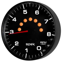画像をギャラリービューアに読み込む, Autometer Spek-Pro Gauge Tachometer 5in 8K Rpm W/Shift Light &amp; Peak Mem Black/Black