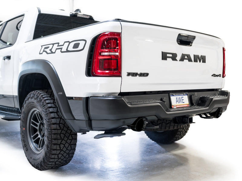 AWE Tuning 2025+ RAM 1500 RHO 3.0 I6 TT 0FG Dual Rear Exit Cat-Back Exhaust - Diamond Black Tips