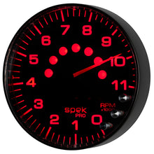 画像をギャラリービューアに読み込む, Autometer Spek-Pro Gauge Tachometer 5in 11K Rpm W/Shift Light &amp; Peak Mem Black/Black