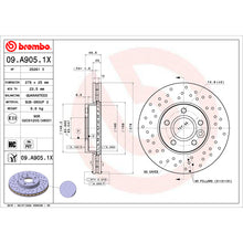 画像をギャラリービューアに読み込む, Brembo OE 13-18 Ford C-Max/12-18 Focus/12-13 Volvo C30/C70 Drilled Xtra Brake Disc - Front