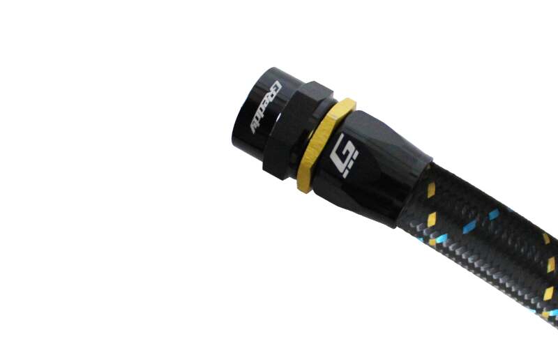 GReddy AN10 Straight Swivel Hose End - Black/Gold Anodized