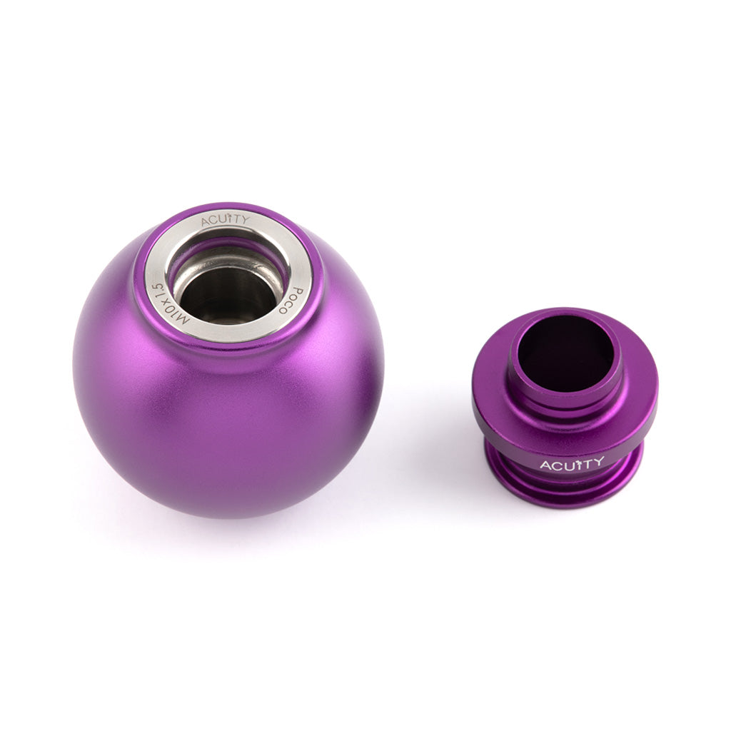 POCO Low-Profile Shift Knob in Satin Purple Anodized Finish