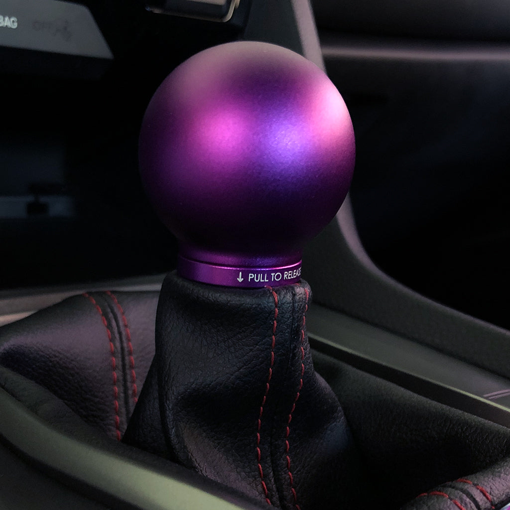 POCO Low-Profile Shift Knob in Satin Purple Anodized Finish