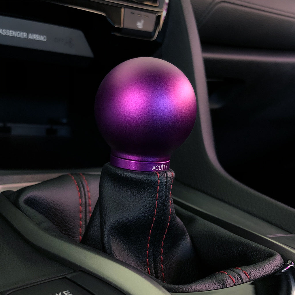 POCO Low-Profile Shift Knob in Satin Purple Anodized Finish