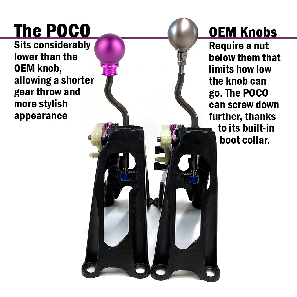 POCO Low-Profile Shift Knob in Satin Purple Anodized Finish