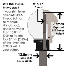 画像をギャラリービューアに読み込む, POCO Insulated Low-Profile Shift Knob in White (M10X1.5)