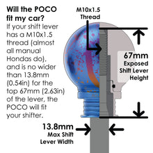 画像をギャラリービューアに読み込む, POCO-Ti Low Profile Shift Knob in Splatter Titanium Finish (M10x1.5)