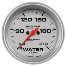 画像をギャラリービューアに読み込む, Autometer Ultra-Lite 66.7mm Full Sweep Electronic 60-210 Degree F Water Temperature Gauge