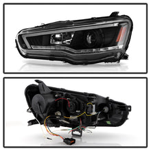 画像をギャラリービューアに読み込む, Spyder 08-17 Mitsubishi Lancer EVO 10 Projector Headlights - Black (PRO-YD-ML08V2SI-SEQ-BK)