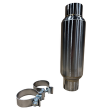 画像をギャラリービューアに読み込む, Kooks 3in Round Clamp In Muffler 10in Long Body Polished Stainless Steel