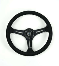 画像をギャラリービューアに読み込む, NRG Reinforced Micro Suede Racing Steering Wheel 350mm / 2.5in Deep / 4mm Matte Black Spoke