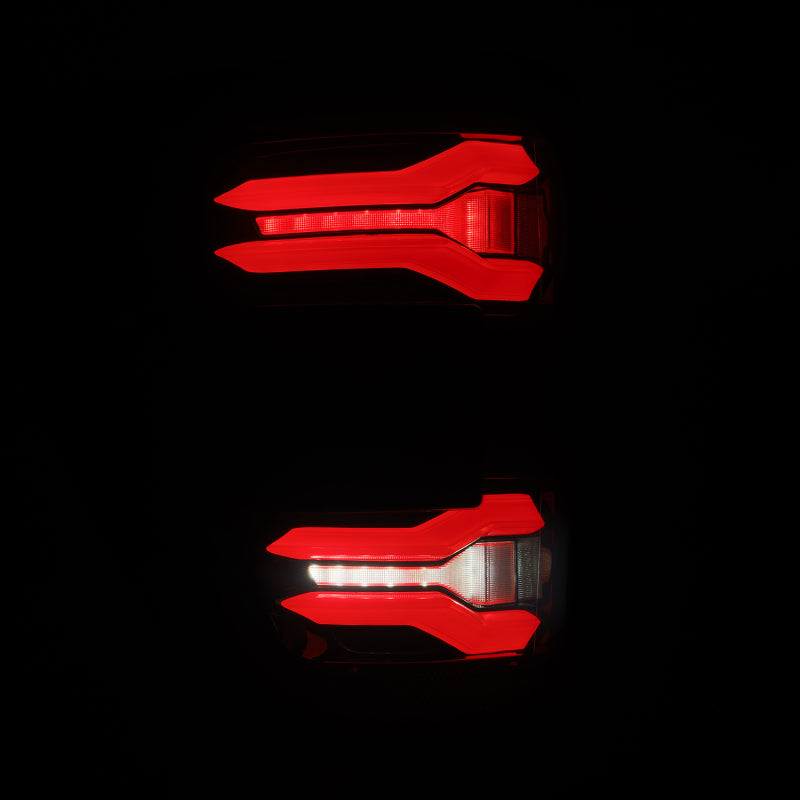 AlphaRex 24-25 Ford F-150 LUXX LED Taillights Blk-Red Activ Light/Seq Signal - Smoked Lens