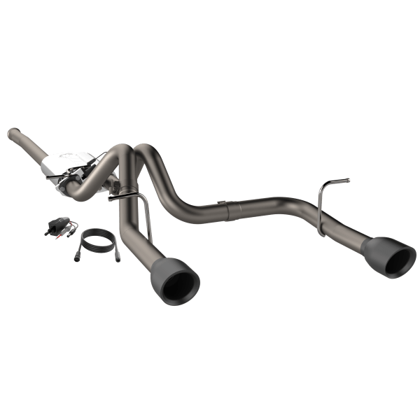 2018 - 2024 Jeep Wrangler JL QTP Screamer Cat Back Black Tips - R70オートパーツ【公式】