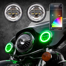 画像をギャラリービューアに読み込む, XK Glow 4.5In Chrome RGB LED Harley Running Light XKchrome Bluetooth App Controlled Kit