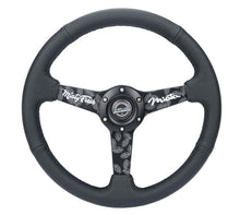 画像をギャラリービューアに読み込む, NRG Reinforced Black Perforated Leather Steering Wheel 350mm / 1.5in Deep w/ Goal Digger Blk Stitch
