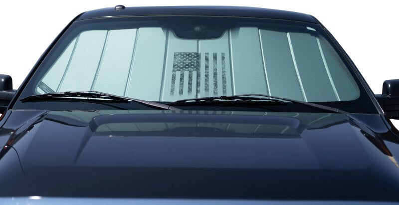 Covercraft 26-27 Mercedes-Benz CLA250 American Flag UVS100 Custom Sunscreen - Centered Logo