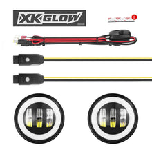 画像をギャラリービューアに読み込む, XK Glow 4In JL Black RGB LED Jeep Wrangler Fog Light XKchrome Bluetooth App Controlled Kit