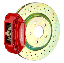 画像をギャラリービューアに読み込む, Brembo 05-10 Jetta (Mk5) Front GT BBK 4 Piston Cast 2pc 330x28 1pc Rotor Drilled-Red