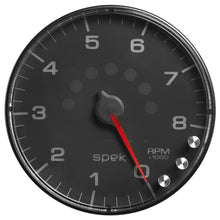 画像をギャラリービューアに読み込む, Autometer Spek-Pro Gauge Tachometer 5in 8K Rpm W/Shift Light &amp; Peak Mem Black/Black