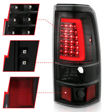 画像をギャラリービューアに読み込む, ANZO 2003-2006 Chevy Silverado 1500 LED Taillights Plank Style Black w/Clear Lens