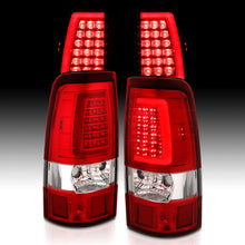 画像をギャラリービューアに読み込む, ANZO 2003-2006 Chevy Silverado 1500 LED Taillights Plank Style Chrome With Red/Clear Lens