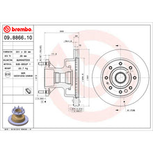 画像をギャラリービューアに読み込む, Brembo 03-05 Ford E-350 Club Wagon/95-98 E-350 Econoline Front Premium OE Equivalent Rotor