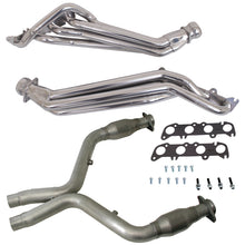 画像をギャラリービューアに読み込む, BBK 11-14 Ford Mustang GT 1-3/4 Long Tube Headers w/High Flow Catted Mid Pipe (Silver Ceramic)