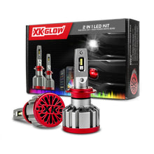 画像をギャラリービューアに読み込む, XK Glow RGB 2In1 LED Headlight Bulb Million Color XKCHROME App RGB/LED Headlight Kit - 2x H11