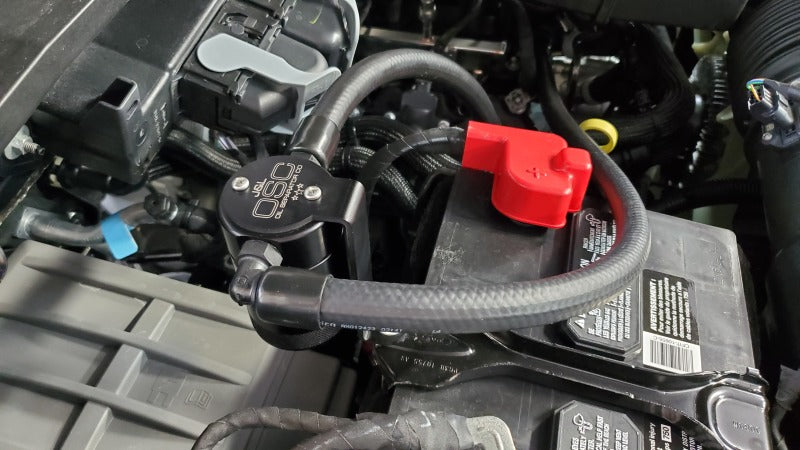 J&amp;L 23-26 Ford F-250/F-350 6.8L;7.3L Oil Separator 3.0 Passenger Side - Black Anodized