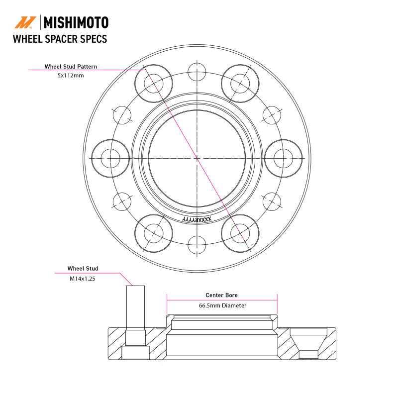 Mishimoto Wheel Spacers - 5x120 - 72.6 - 20 - M14 - Black