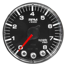 画像をギャラリービューアに読み込む, Autometer Spek-Pro Gauge Tach 2 1/16in 8K Rpm W/ Shift Light &amp; Peak Mem Blk/Chrm