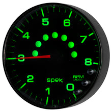 画像をギャラリービューアに読み込む, Autometer Spek-Pro Gauge Tachometer 5in 8K Rpm W/Shift Light &amp; Peak Mem Black/Black
