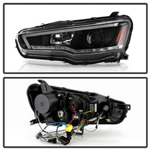 画像をギャラリービューアに読み込む, Spyder 08-17 Mitsubishi Lancer EVO 10 Projector Headlights - Black (PRO-YD-ML08V2HIDSI-SEQ-BK)