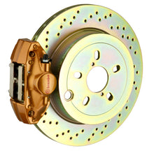画像をギャラリービューアに読み込む, Brembo 08-14 WRX/10-14 Legacy 2.5i Rear GT BBK 2 Piston Cast 2pc 316 x20 1pc Rotor Drilled - Gold