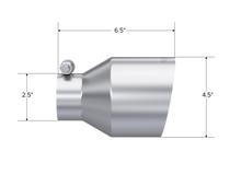画像をギャラリービューアに読み込む, MBRP Universal Stainless Steel Tip 2.5in ID / 4.5in OD Out / 6.5in Length Angle Cut Single Wall