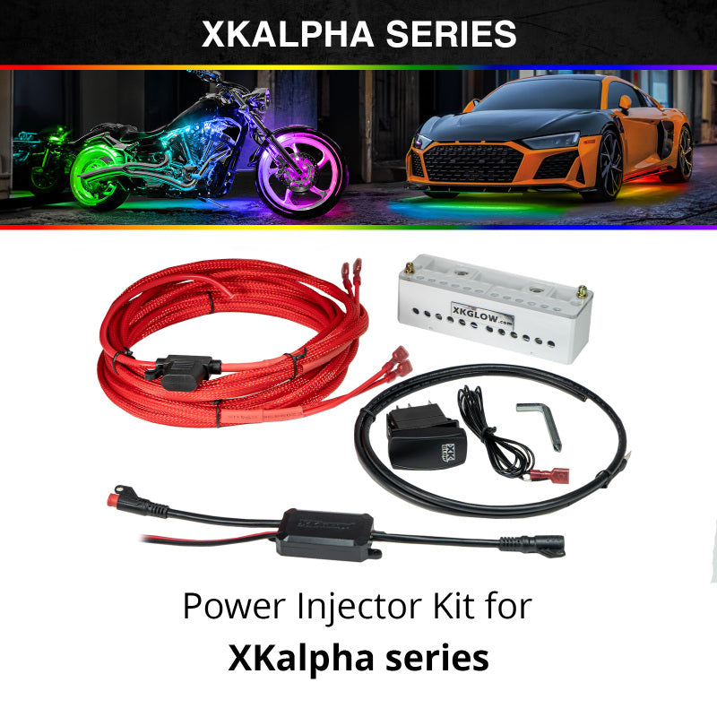 XK Glow XKmax RGB Fiber Optic LED Interior Automotive Ambient Light Kit - 4x43in