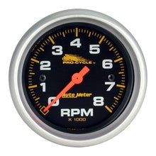 画像をギャラリービューアに読み込む, Autometer Pro-Cycle Gauge Tach 2 5/8in 8K Rpm 2&amp;4 Cylinder Black