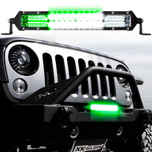 画像をギャラリービューアに読み込む, XK Glow 2-in-1 LED Light Bar w/ Pure White and Hunting Green Flood and Spot Work Light 20In