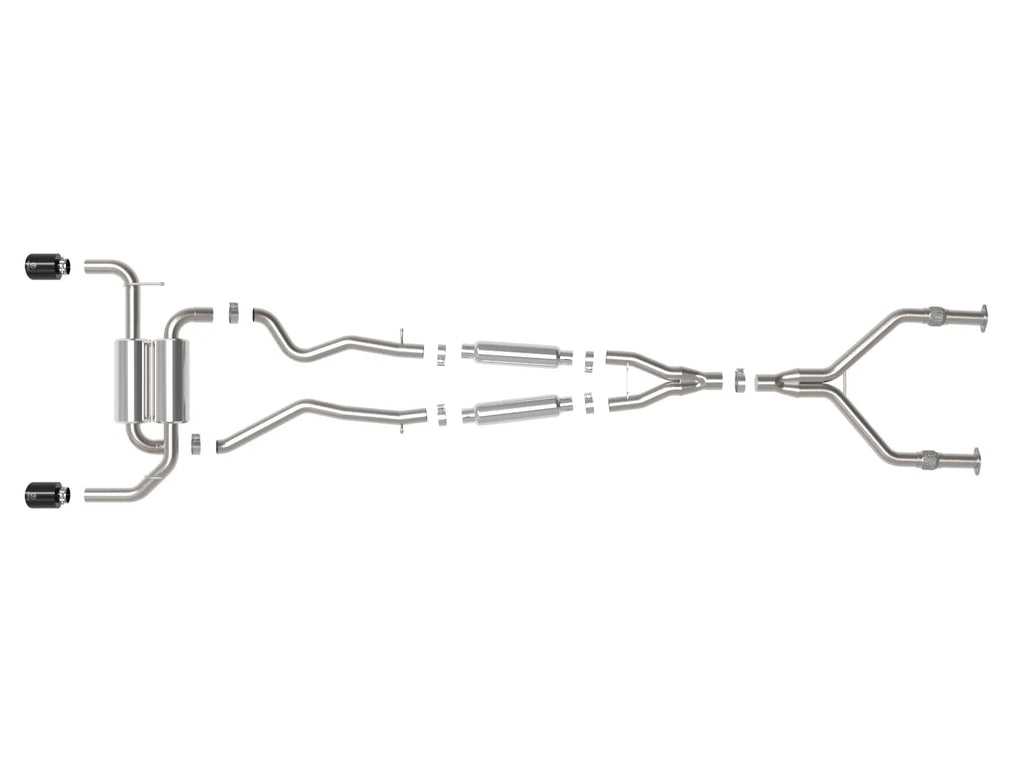 aFe 14-15 Infiniti Q50 V6 3.7L Takeda 2.5in 305 SS Cat Back Exhaust System w/ Black Tips