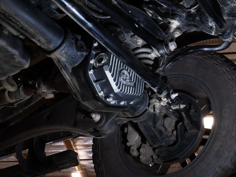 aFe POWER Pro Series Front Diff Cover Black w/ Machined Fins Ford F-250/350 23-26 (Dana M235)