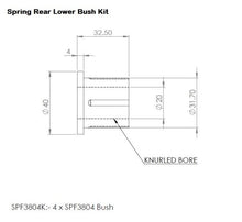 画像をギャラリービューアに読み込む, SuperPro 19-23 Ford Ranger Rear Leaf Spring Lower Bush Kit