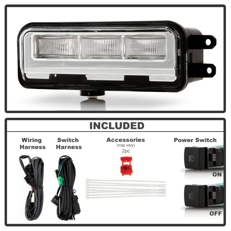 Spyder 22-24 Toyota Tundra OEM Full LED Fog Lights w/Switch - Clear (FL-CL-TTU2022-LED-C)