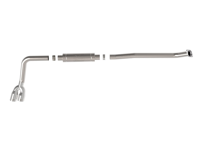 aFe Rebel Series 3in 304 Stainless Middle-Side Exit System Polished Toyota Hilux 15-26 L4-2.4/2.8L