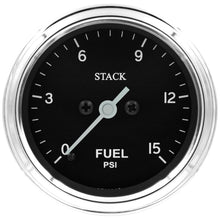 画像をギャラリービューアに読み込む, Autometer Stack 52mm 0-15 PSI 1/8in NPTF Male Pro Stepper Motor Fuel Pressure Gauge - Classic