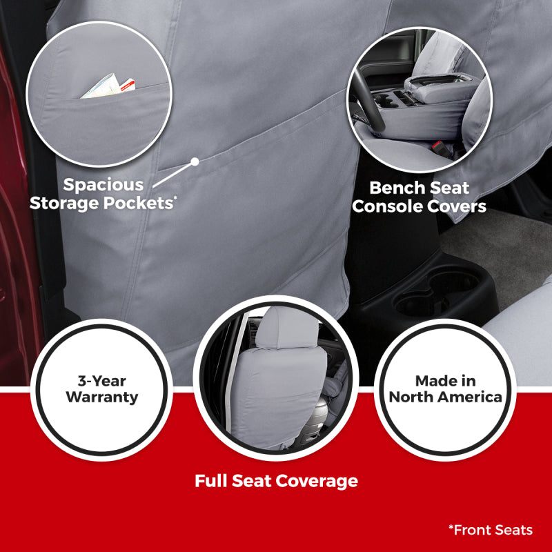 Covercraft 15-26 Ford Transit Polycotton SeatSaver Custom Third Row Seat Covers-Misty Grey