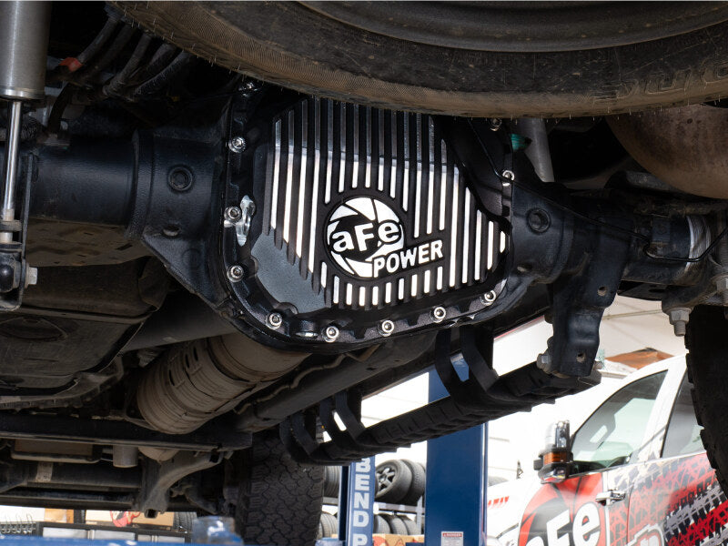 aFe POWER Pro Series Rear Diff Cover Black w/ Machined Fins Ford F-250/350 23-26 (Sterling 11.6)